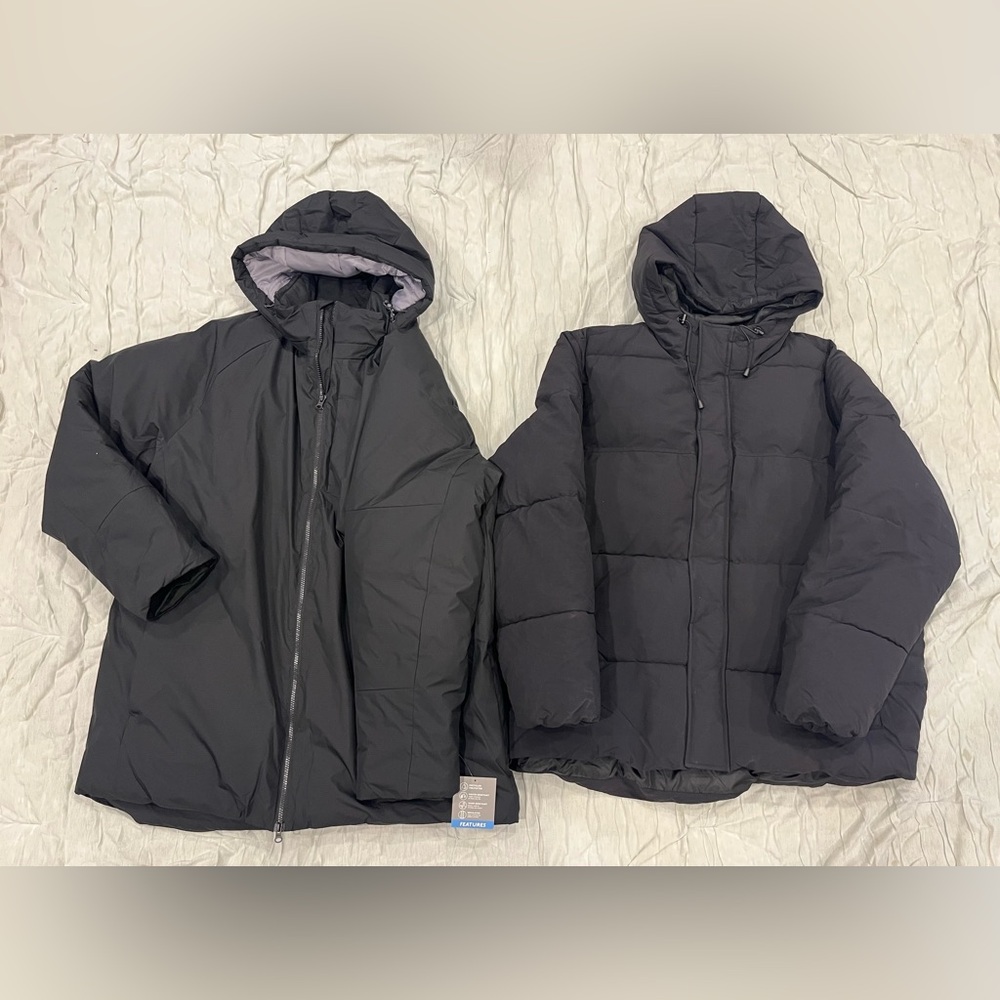 Men’s 2XL Fall Creek Puffer Jackets Lot of 2 Black Hooded Coat $198 Value